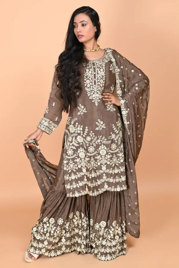 Mouse Straight Suit With Gharara